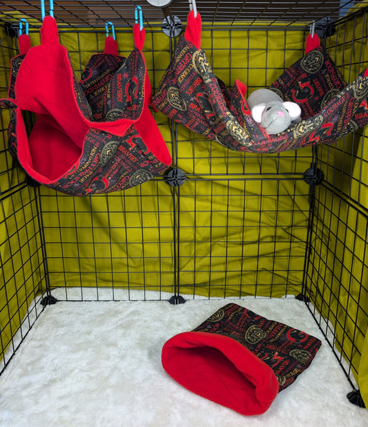 Gryffindor-Themed 3-Piece Cage Set
