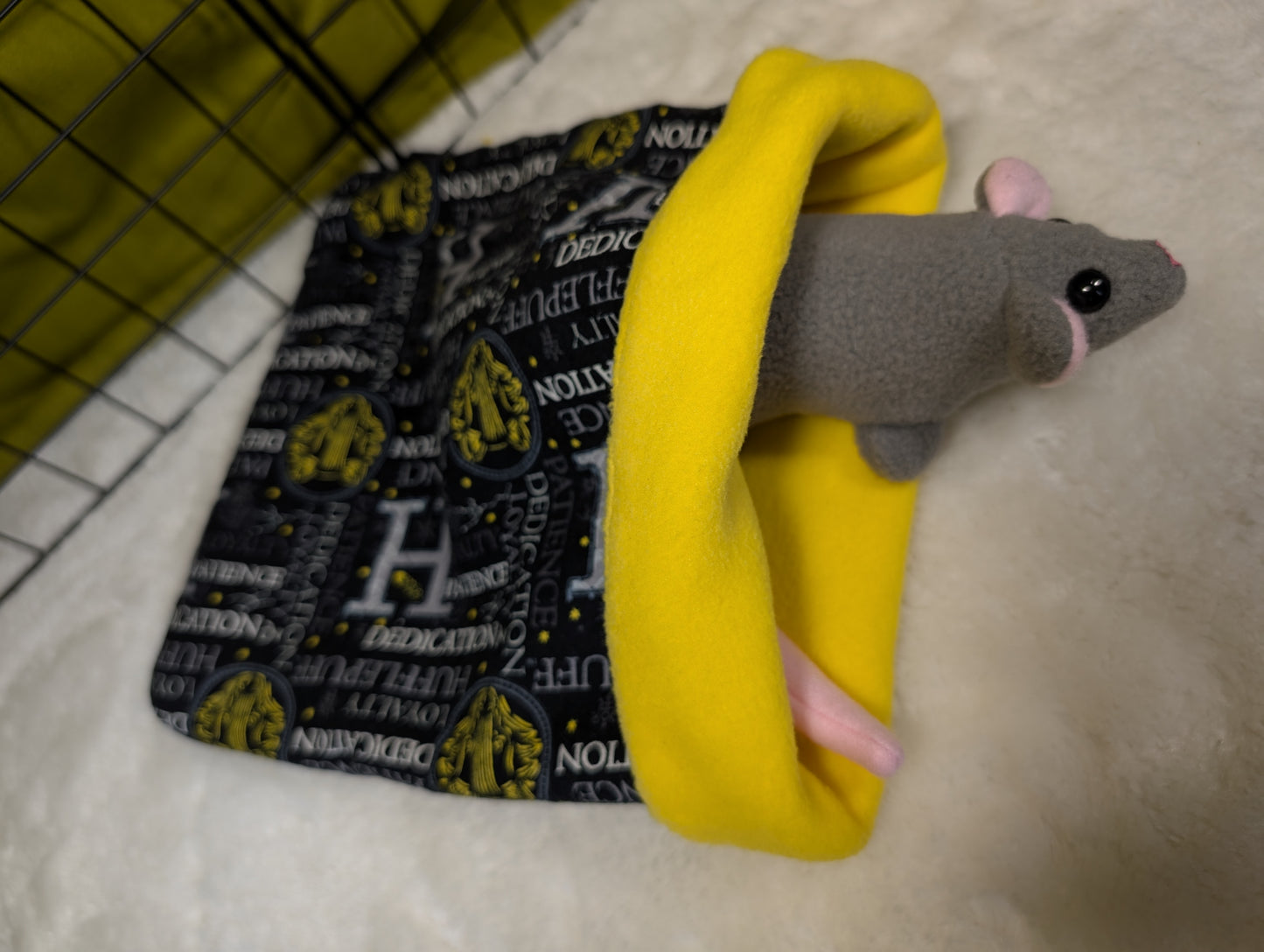 Hufflepuff-Themed Cozy 3-Piece cage set for Rats, Ferrets & More
