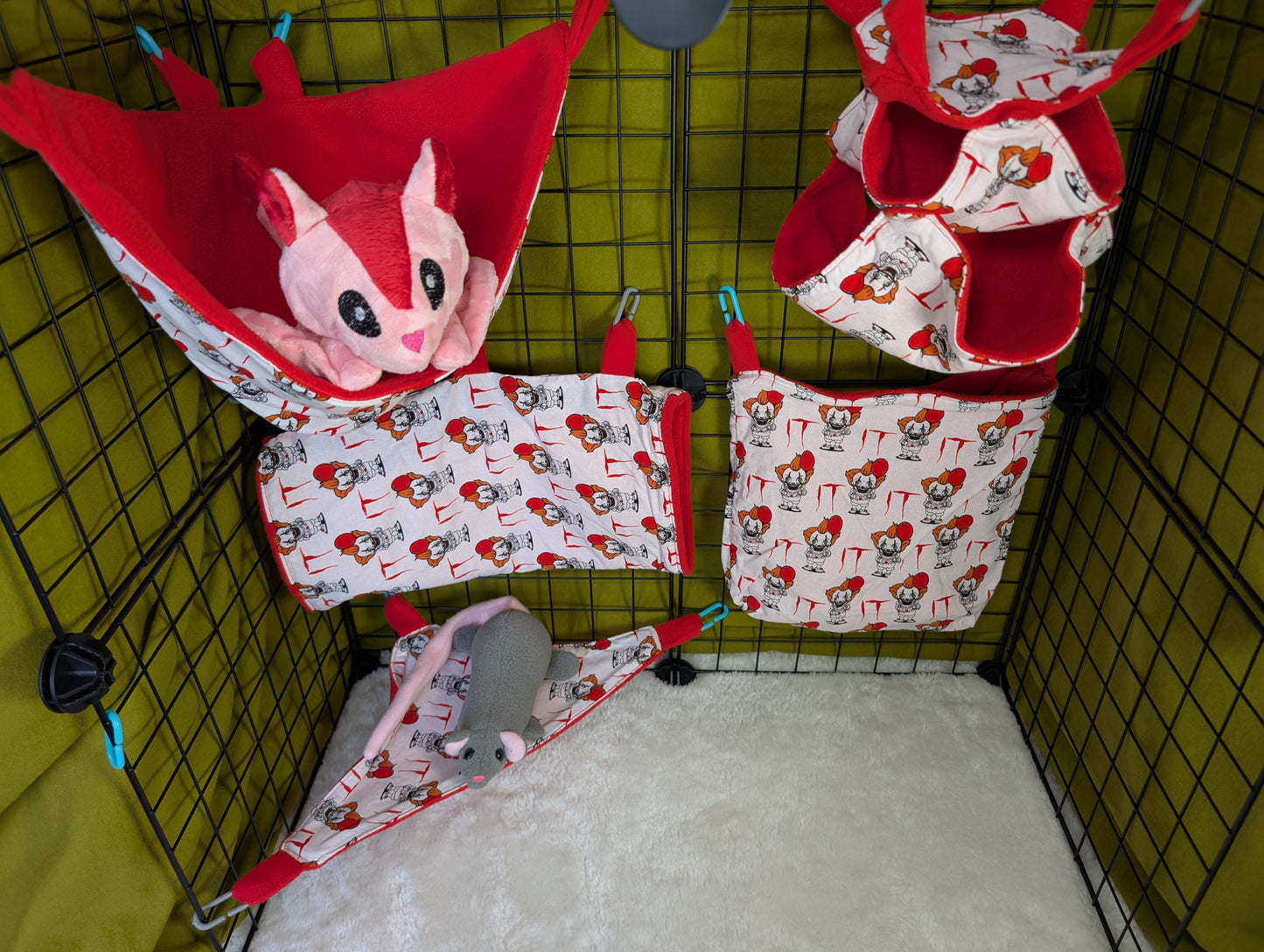 IT Horror-Themed Small Pet Cage Set – 5 Piece Sugar Glider Safe Set 🎈💀