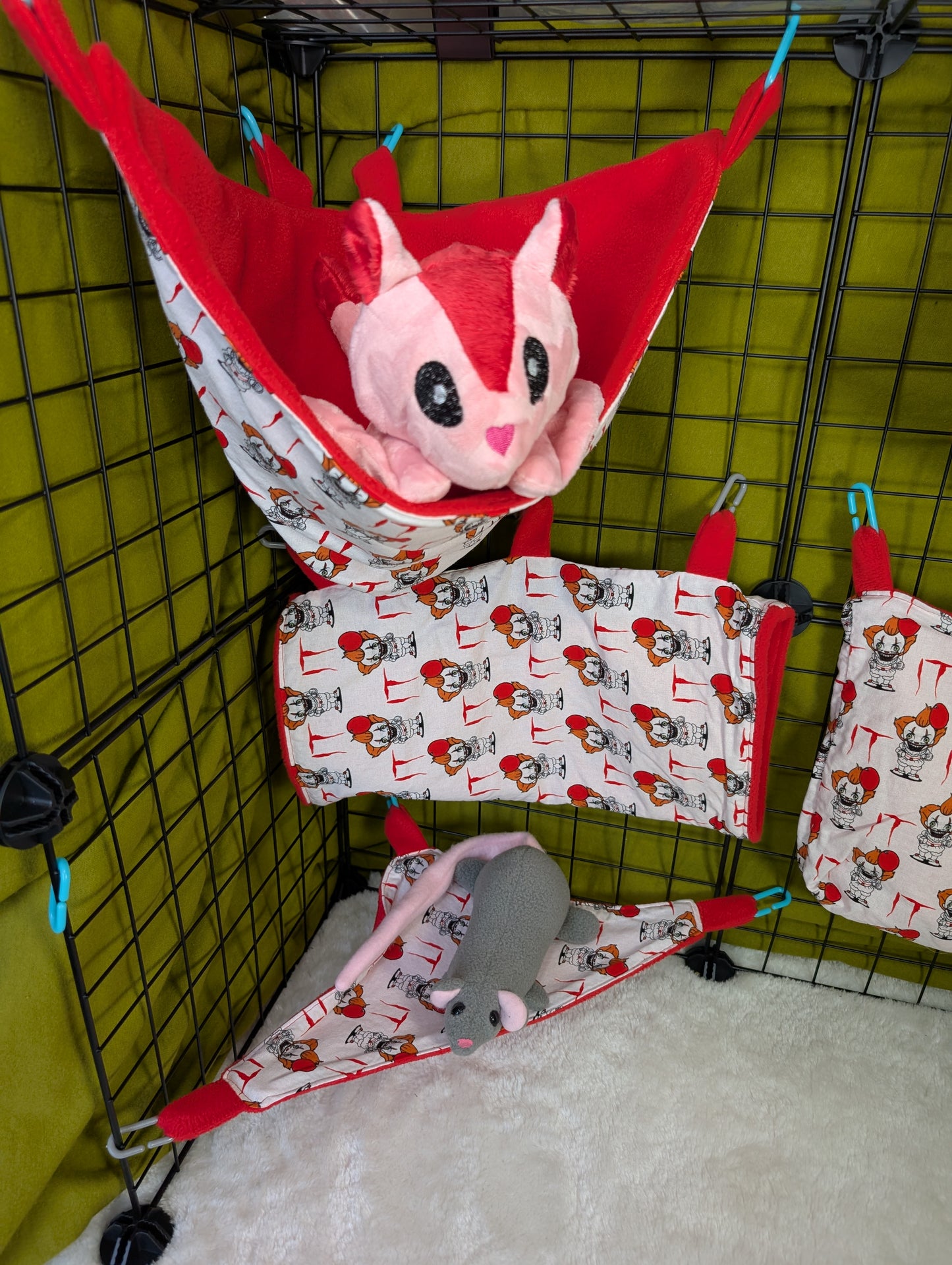 IT Horror-Themed Small Pet Cage Set – 5 Piece Sugar Glider Safe Set 🎈💀