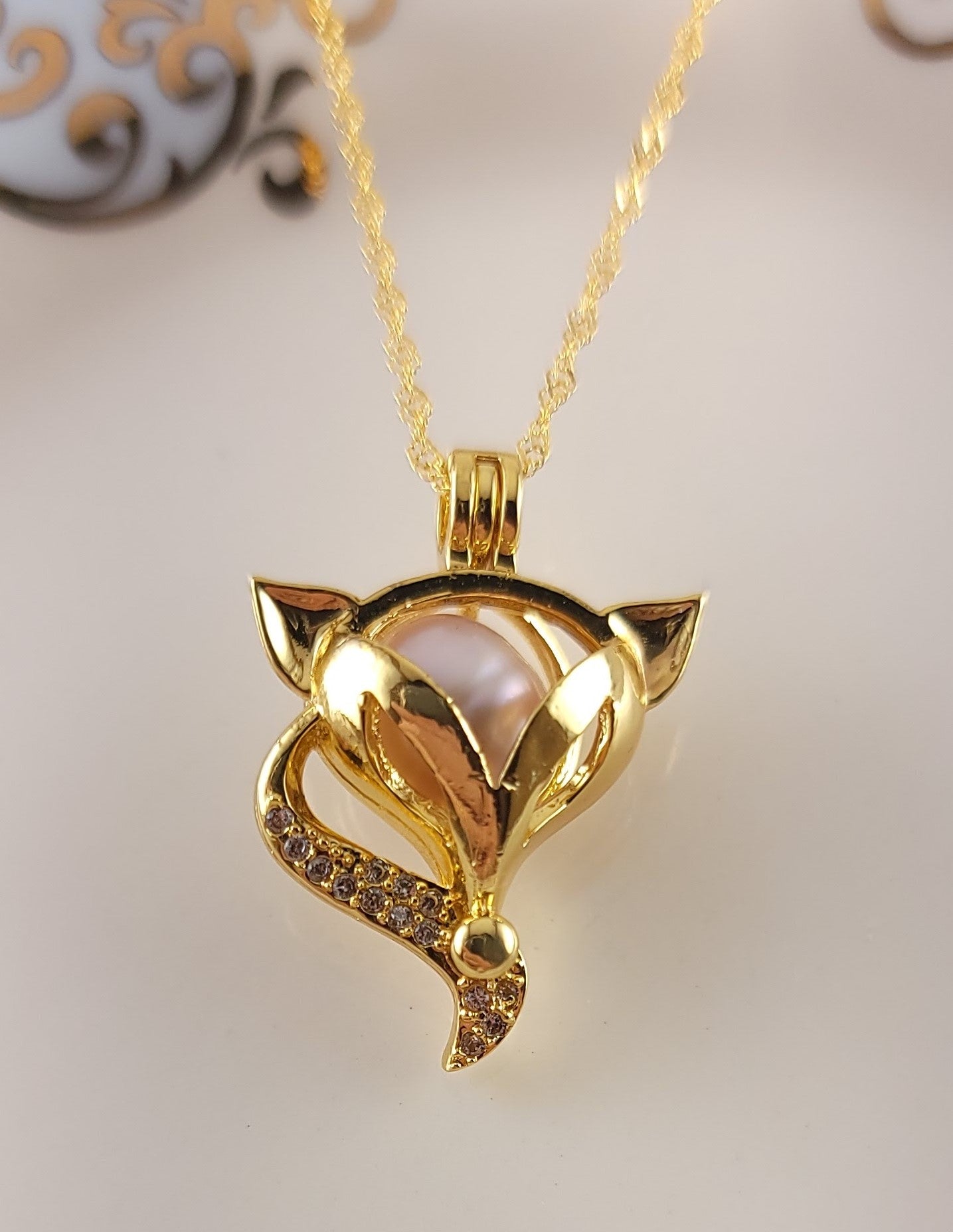 Adorable Sugar Glider Pearl Locket