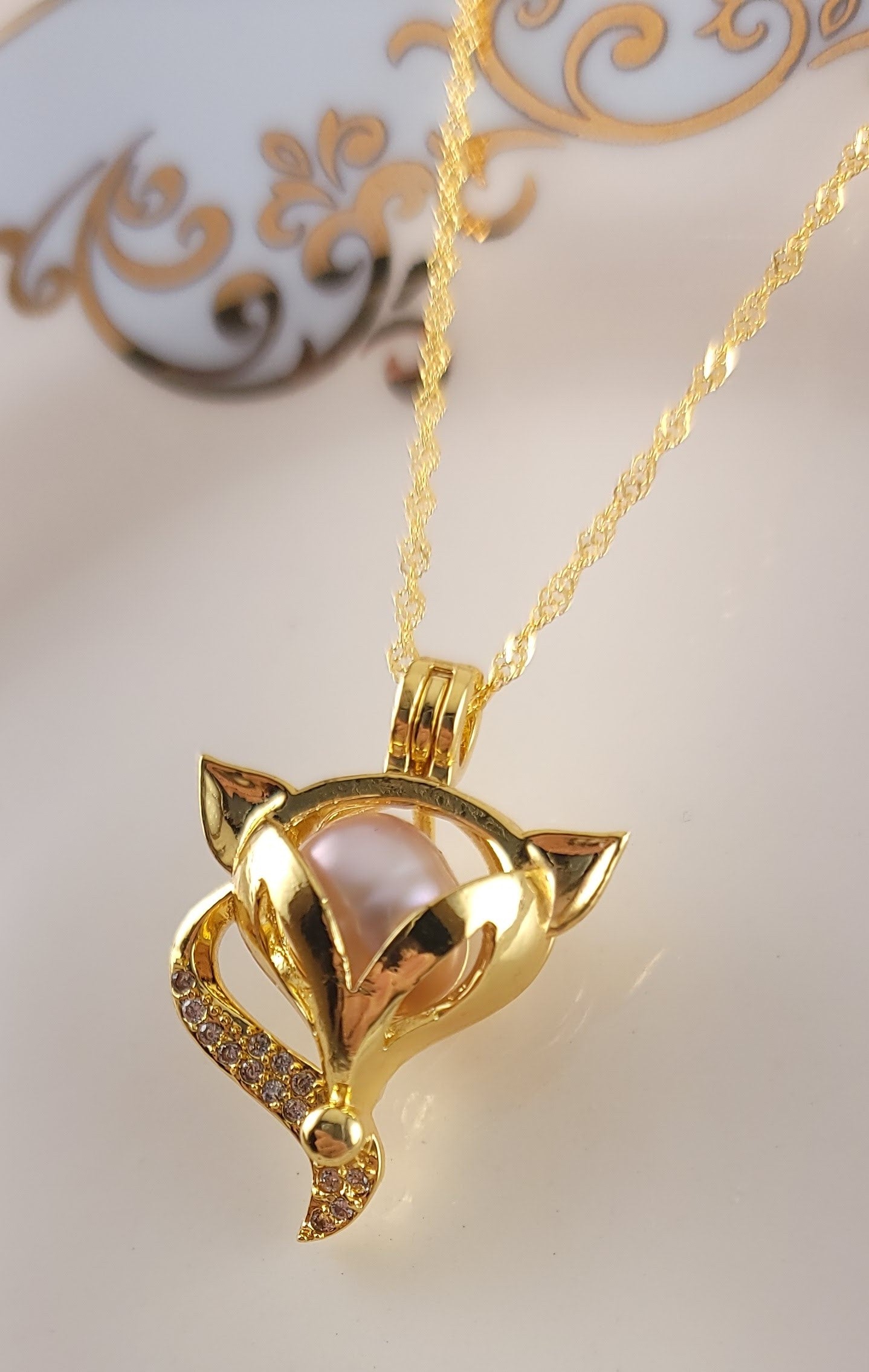 Adorable Sugar Glider Pearl Locket