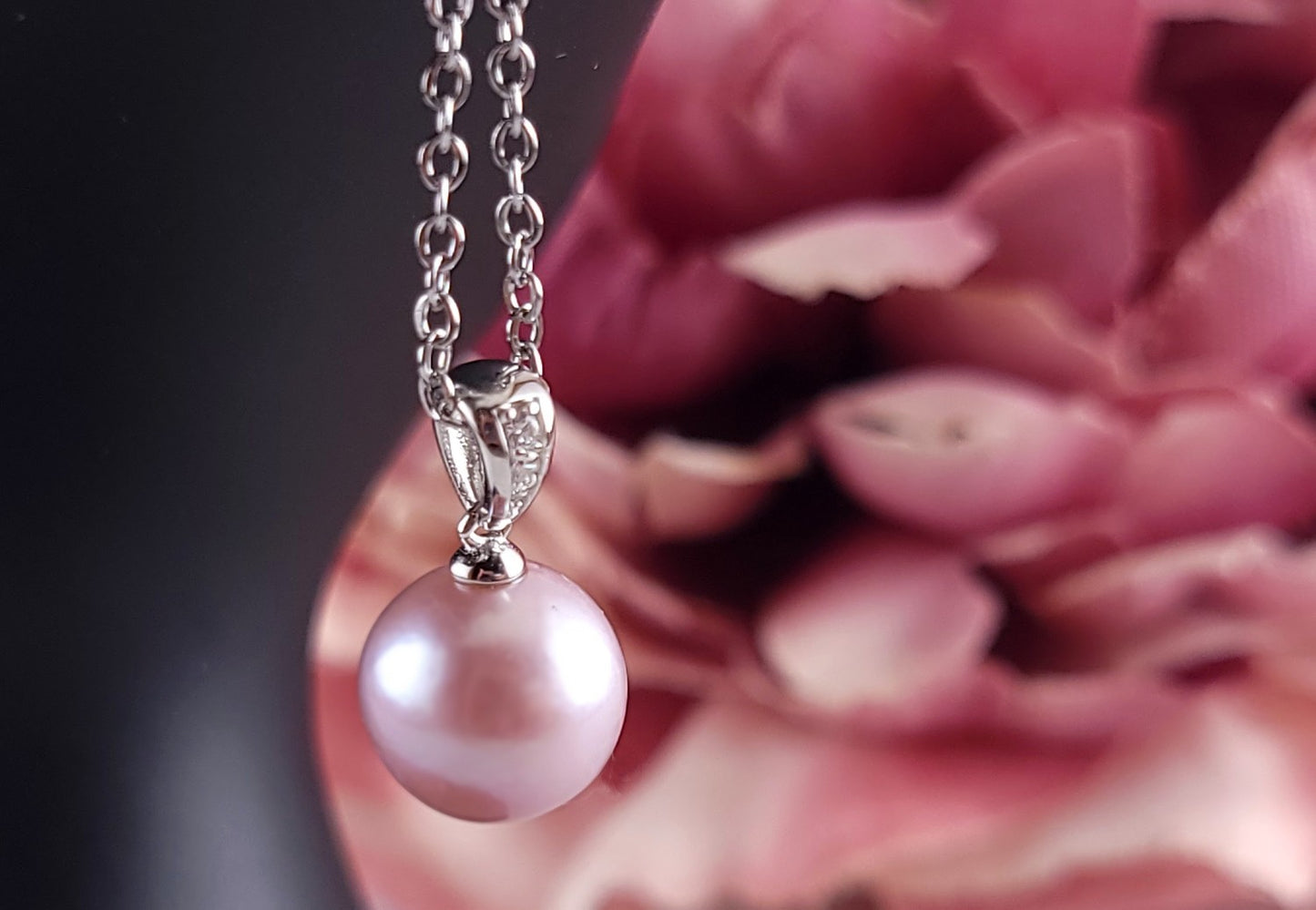 Sophisticated Lilac Pearl and CZ Pendant