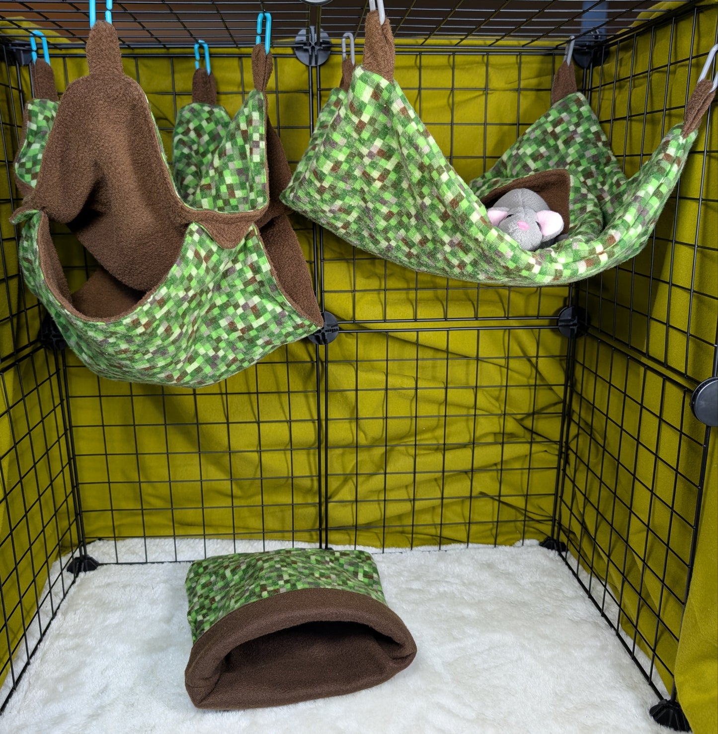 Minecraft-Themed 3-Piece Small Mammal Cage Set