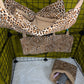 Leopard Print 3-Piece Cage Set for Small Mammals