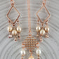 Chic Rose Gold Pearl Necklace, Earring set