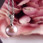 Lustrous Pinkish Lavender Pearl and CZ Pendant