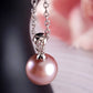 Lustrous Pinkish Lavender Pearl and CZ Pendant