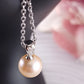 Subtle White Iridescent Pearl and CZ Pendant