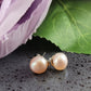 Classic Champagne Pearl Stud Earrings