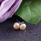 Classic Light Champagne Pearl Stud Earrings
