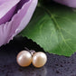 Classic Light Champagne Pearl Stud Earrings