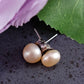 Classic Light Champagne Pearl Stud Earrings