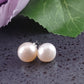 Classic Off-White Pearl Stud Earrings