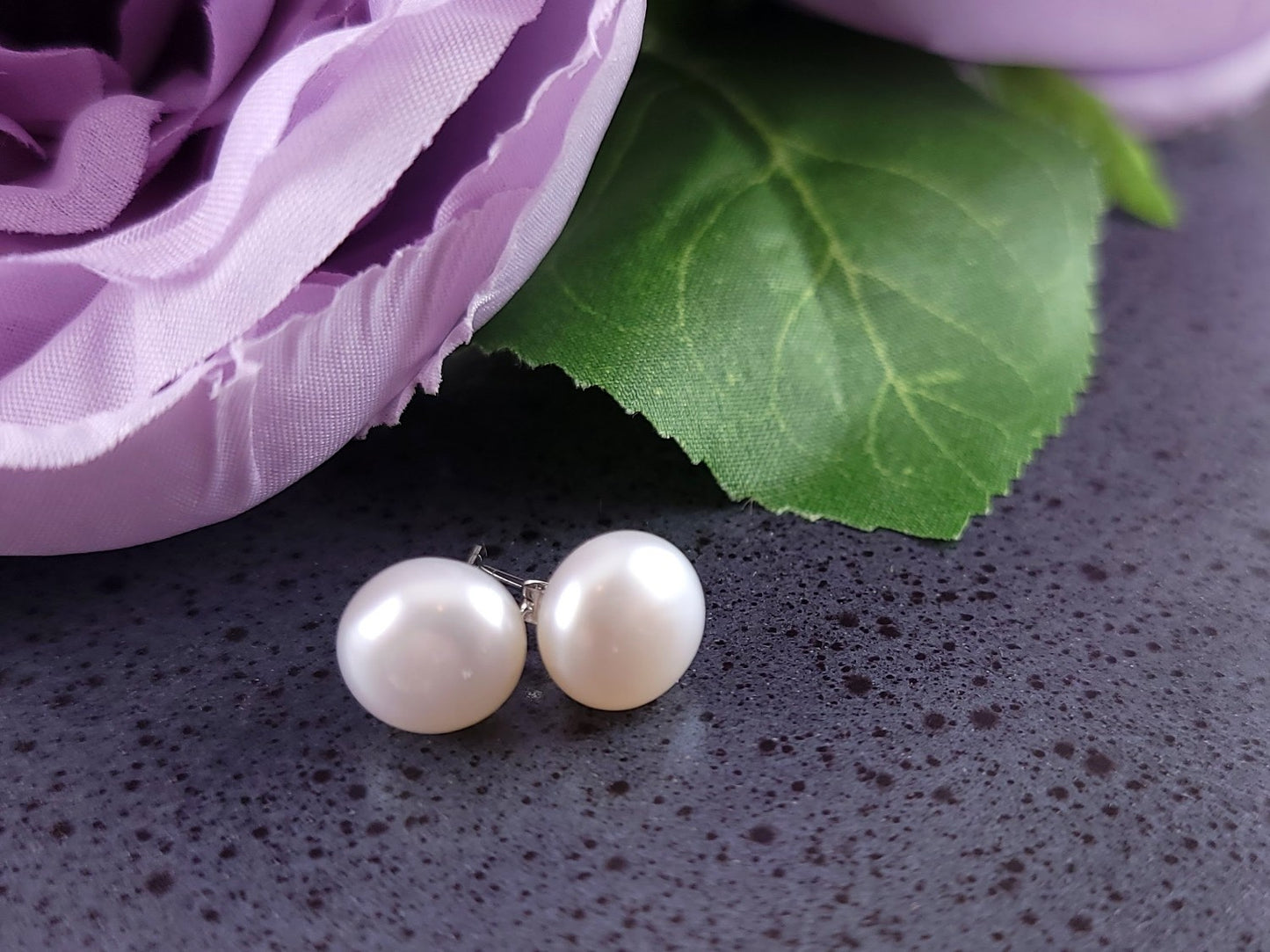 Classic White Pearl Stud Earrings