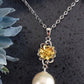Delicate Gold Flower Pearl Pendant