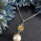 Delicate Gold Flower Pearl Pendant