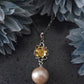 Delicate Gold Flower Pearl Pendant