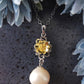Delicate Gold Flower Pearl Pendant